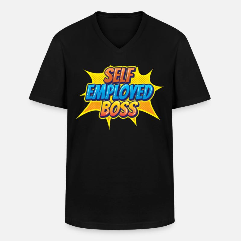 Selbständiger Chef Freelancer Selbstständig - Männer-T-Shirt mit V-Ausschnitt - Schwarz