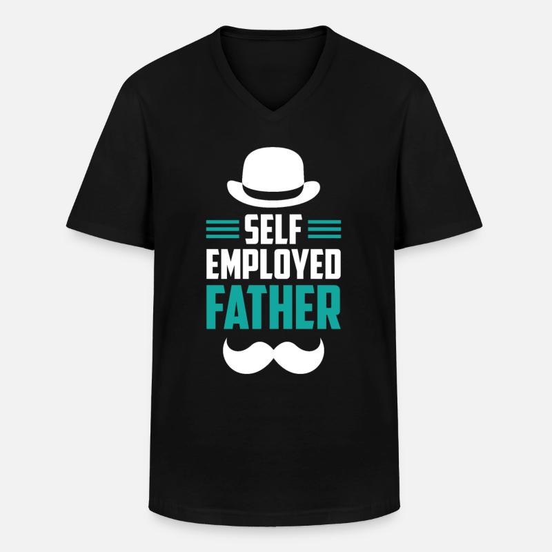 Self-employed father Freelancer Self-employed - Men's V-Neck T-Shirt - black