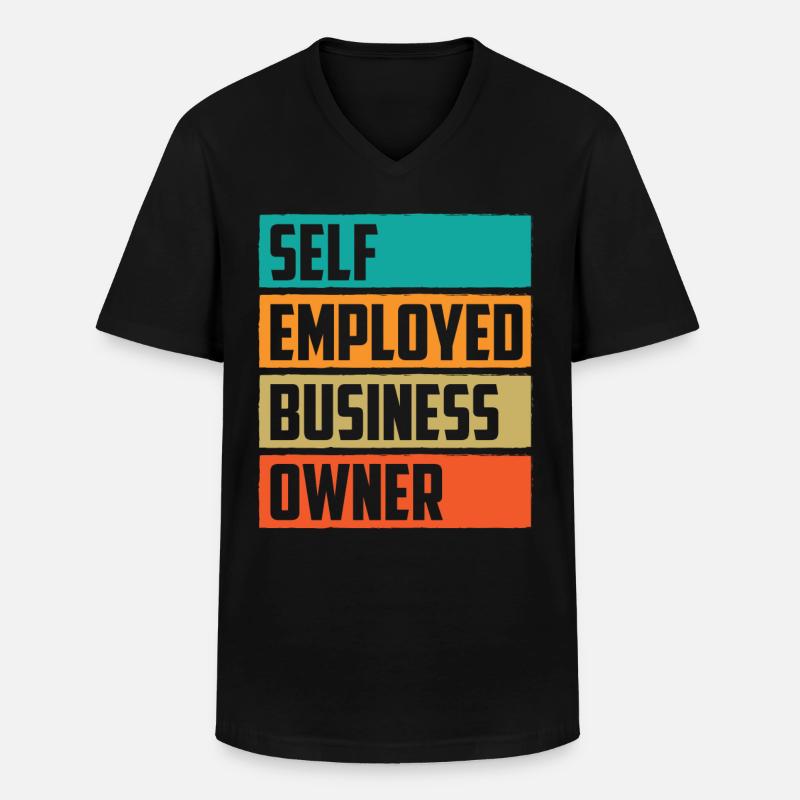 Selbständiger Geschäftsinhaber Selbstständig - Männer-T-Shirt mit V-Ausschnitt - Schwarz