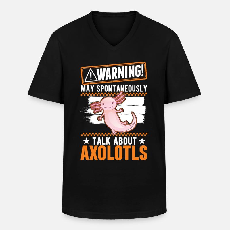Axolotl Cadeau Queue Lurch - T-shirt col V Homme - noir