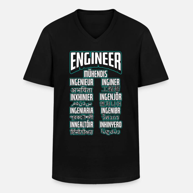 Language Engineer Engineering Career - Men's V-Neck T-Shirt - black