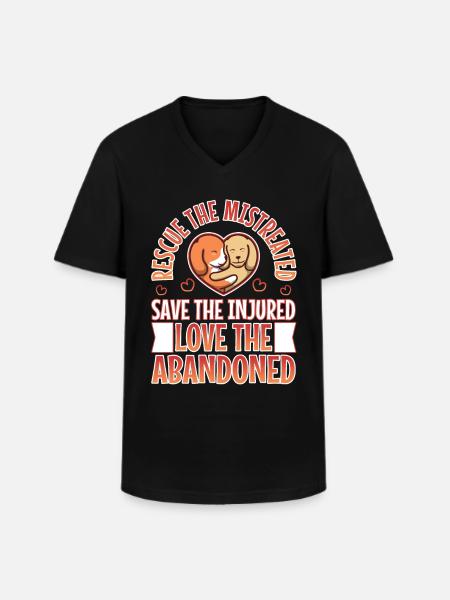 Rescue the mistreated - Men's V-Neck T-Shirt - black