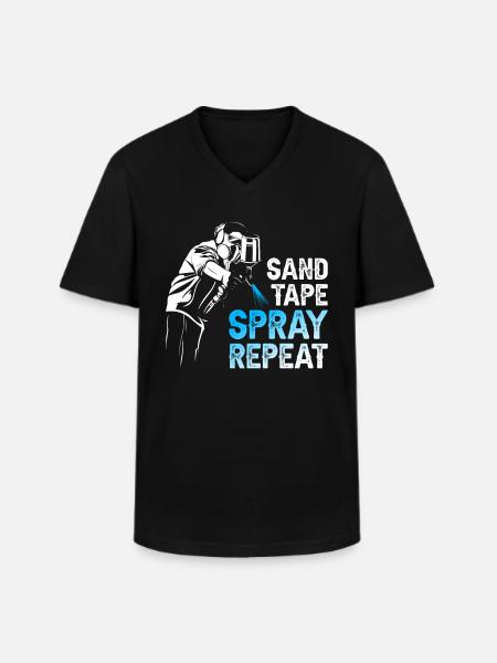 Peintre Spray Répéter - T-shirt col V Homme - noir