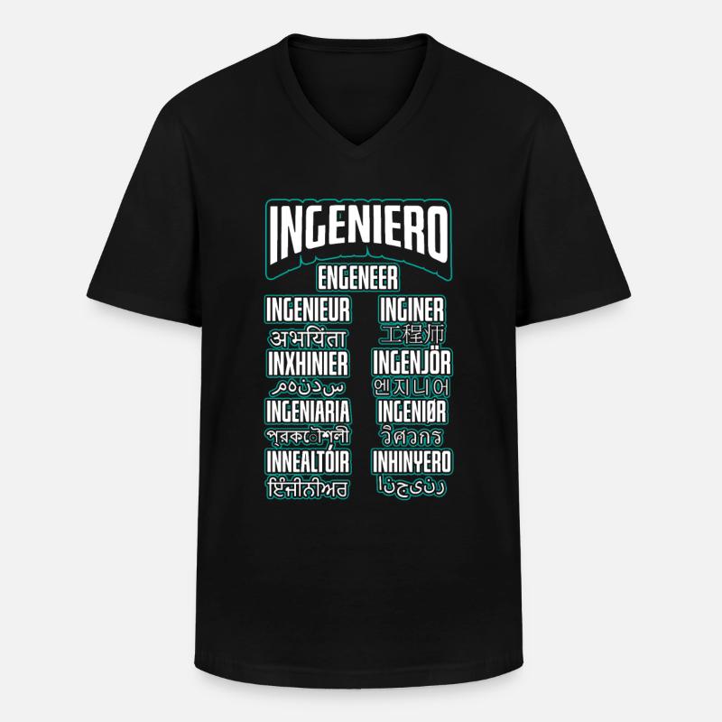 Language Engineer Engineering Career - Men's V-Neck T-Shirt - black