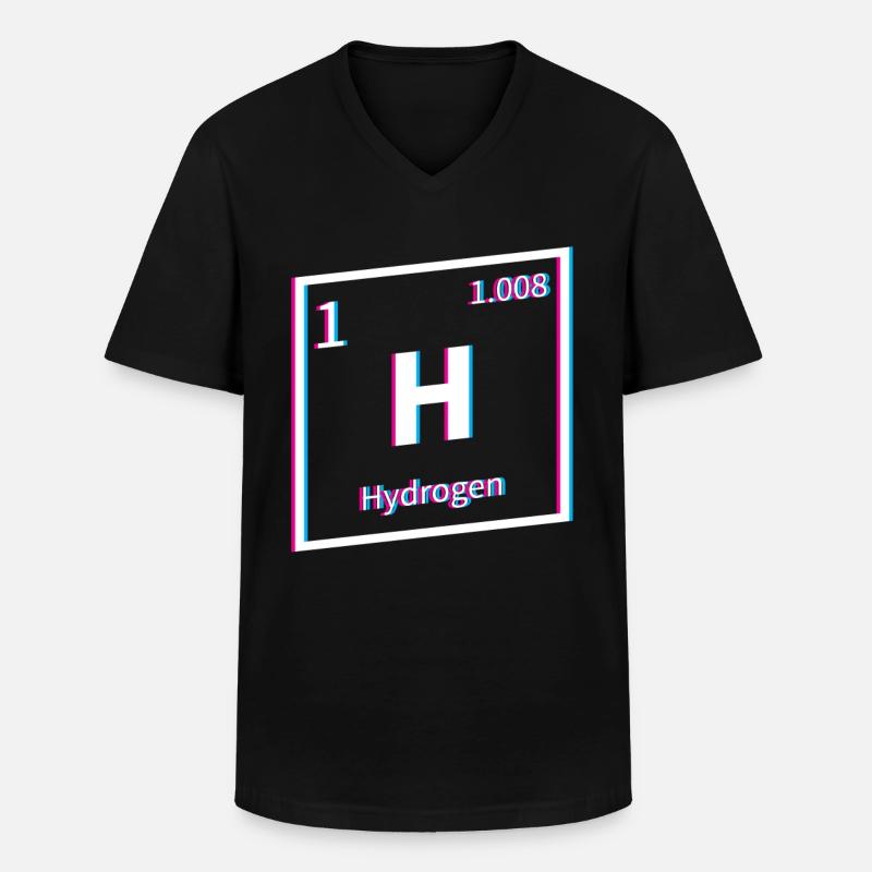 Hydrogène Énergie Hydrogène Élément - T-shirt col V Homme - noir
