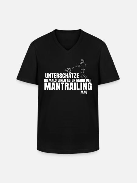 Mantrailing Hund Suchhund Mantrailer - Männer-T-Shirt mit V-Ausschnitt - Schwarz