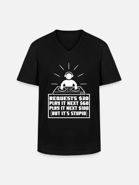 DJ Request - Men's V-Neck T-Shirt - black