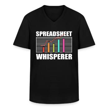 Spreadsheet Whisperer Accountant Accounting CPA - Men's V-Neck T-Shirt - black - Front - AI Model Male 178 dark (178cm)