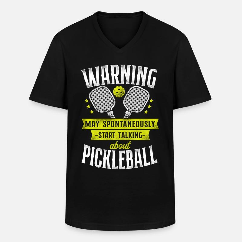 Pickleball Warning May - Männer-T-Shirt mit V-Ausschnitt - Schwarz