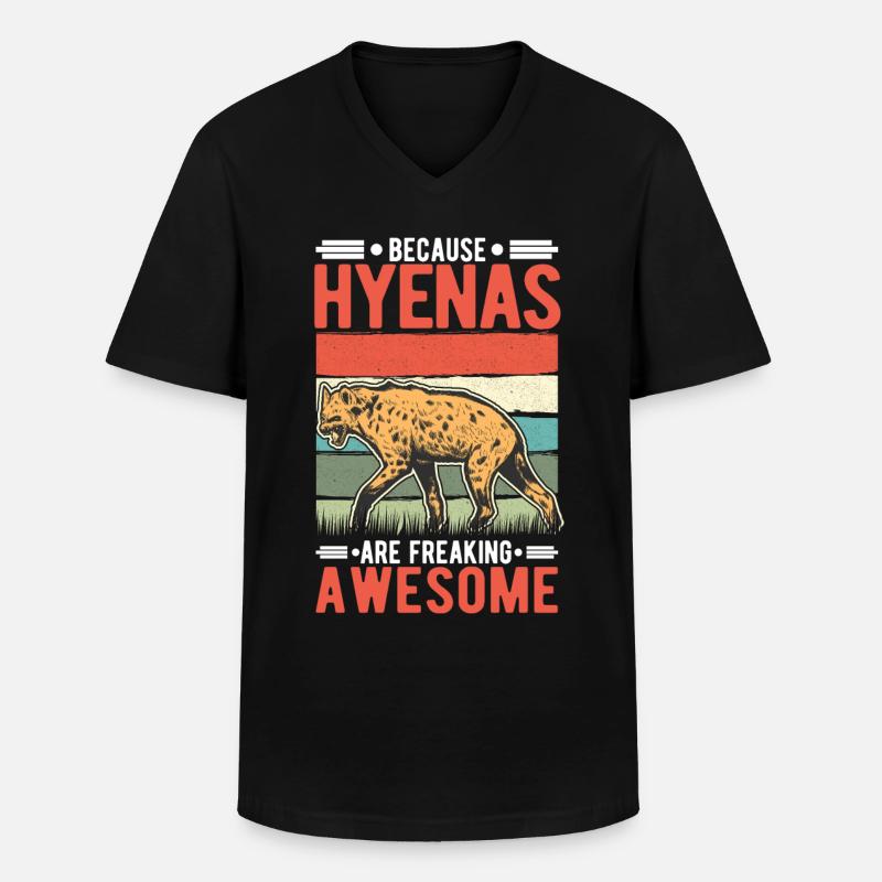 Hyäne Geschenk Erdwolf Hyena - Männer-T-Shirt mit V-Ausschnitt - Schwarz