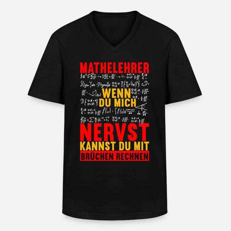 Mathe Mathelehrer - Männer-T-Shirt mit V-Ausschnitt - Schwarz