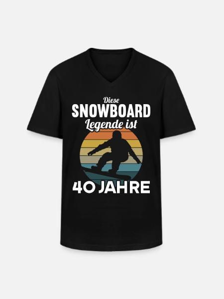 Diese Snowboard Legende ist 40 Jahre 40 Geburtstag - Männer-T-Shirt mit V-Ausschnitt - Schwarz