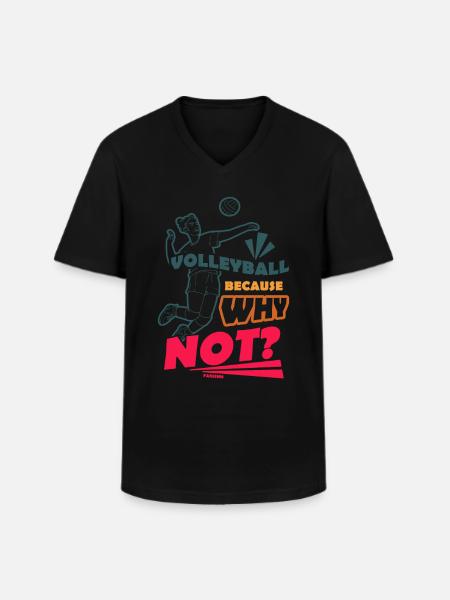 Volleyball - Männer-T-Shirt mit V-Ausschnitt - Schwarz