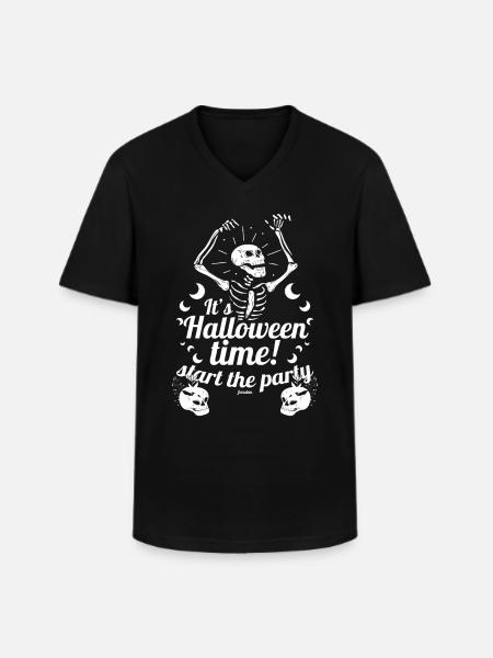 Halloween Skeleton Party - Men's V-Neck T-Shirt - black