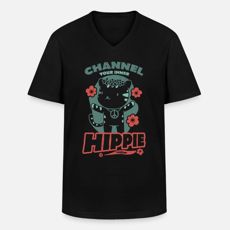 mein innerer Hippie - Männer-T-Shirt mit V-Ausschnitt - Schwarz