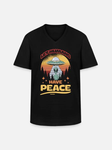 Alien Extraterrestrial UFO Universe - Men's V-Neck T-Shirt - black