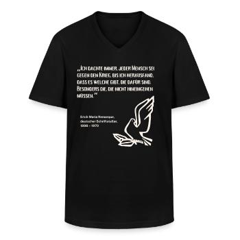 Zitat deutscher Schriftsteller Krieg Frieden - Männer-T-Shirt mit V-Ausschnitt - Schwarz - Vorne - AI Model Male 178 dark (178cm)