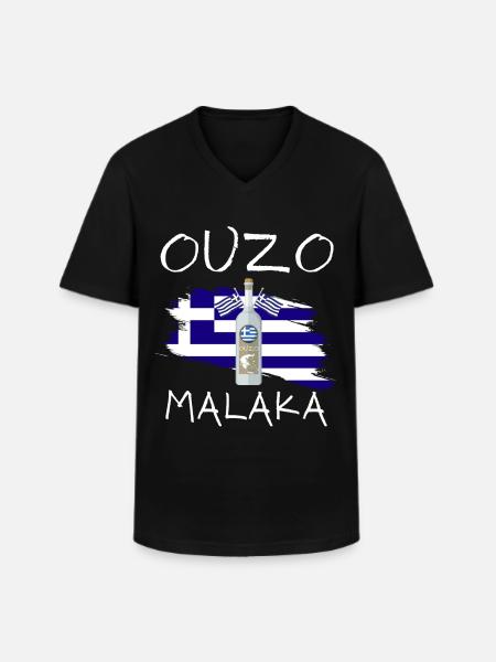 Ouzo Malaka - Men's V-Neck T-Shirt - black