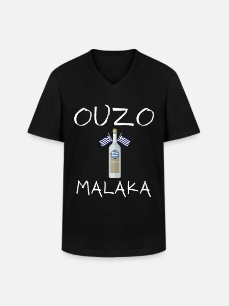 Ouzo Malaka - Men's V-Neck T-Shirt - black