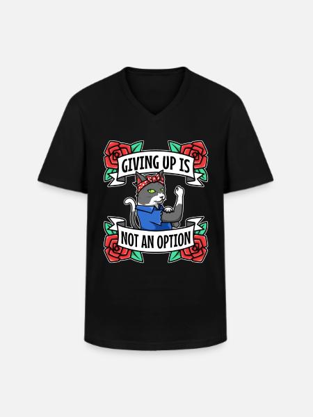 Abandonner n’est pas une option - T-shirt col V Homme - noir