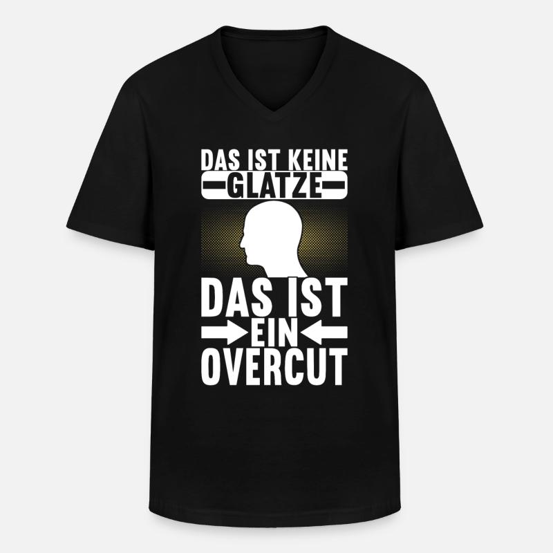 Glatze Glatzkopf - Männer-T-Shirt mit V-Ausschnitt - Schwarz