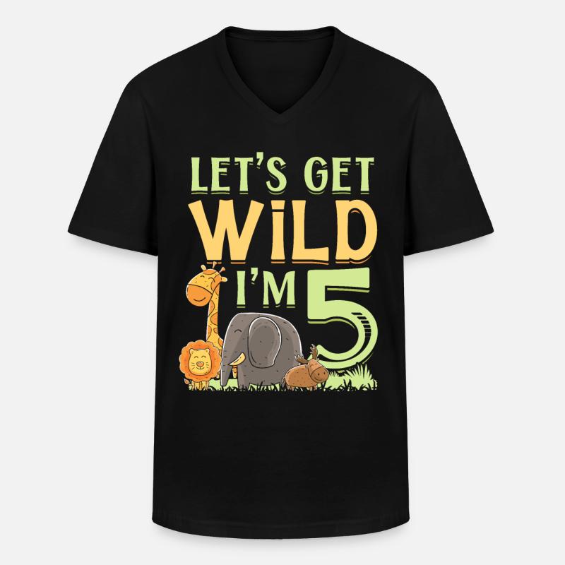 Elefant - Männer-T-Shirt mit V-Ausschnitt - Schwarz