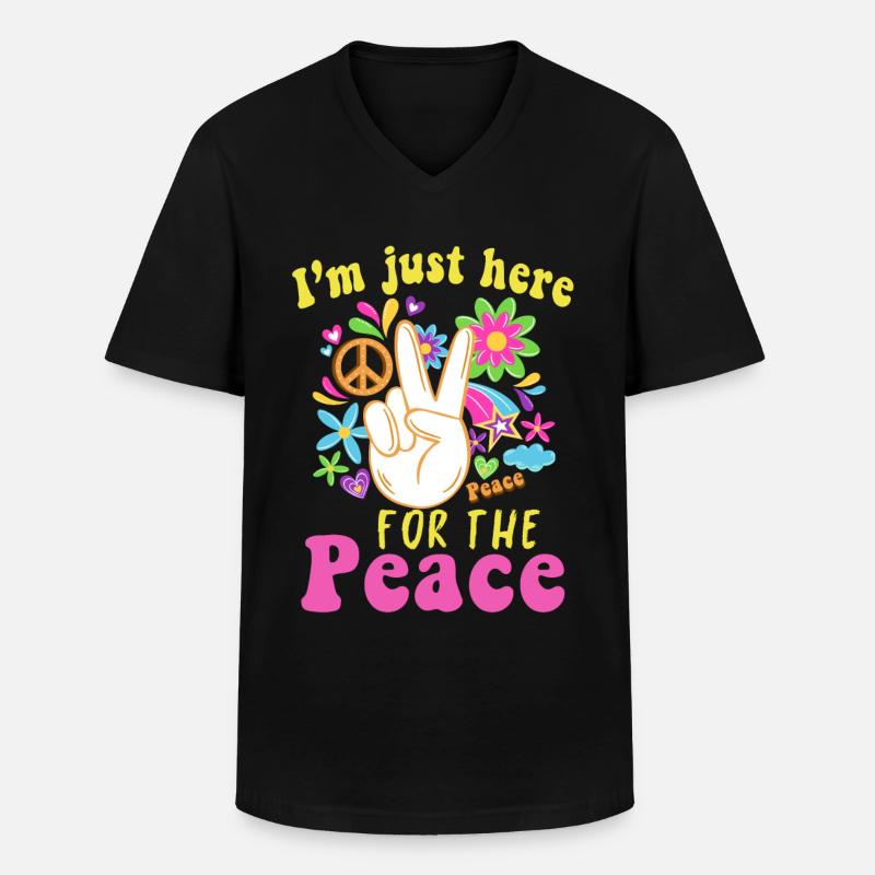 Hippie - Männer-T-Shirt mit V-Ausschnitt - Schwarz