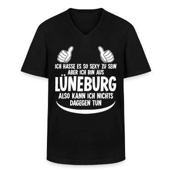 Lüneburg Spruch für Lüneburger - Männer-T-Shirt mit V-Ausschnitt - Schwarz - Vorne - AI Model Male 178 dark (178cm)