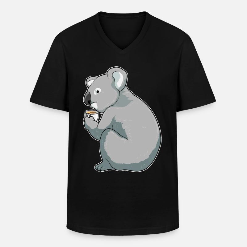 Koala Coffee Mug - Men's V-Neck T-Shirt - black