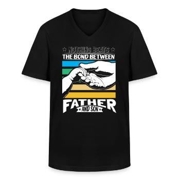 Vater & Sohn Kind - Männer-T-Shirt mit V-Ausschnitt - Schwarz - Vorne - AI Model Male 178 dark (178cm)