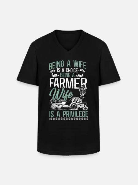 Farming Farmer Wife Tractor - Men's V-Neck T-Shirt - black