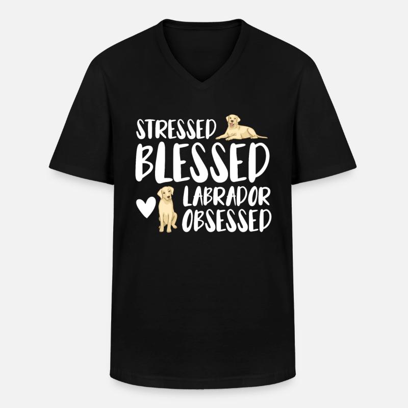 Labrador Hunde - Männer-T-Shirt mit V-Ausschnitt - Schwarz