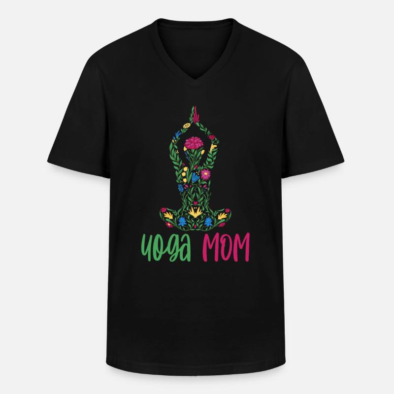 Yoga Mama Mutter Hobby Mami - Männer-T-Shirt mit V-Ausschnitt - Schwarz