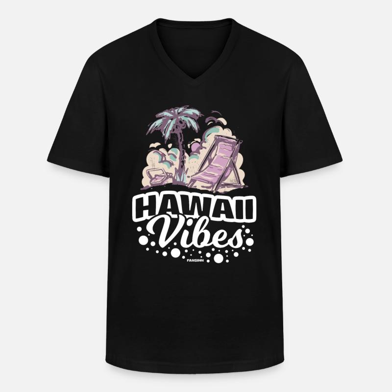 Hawaii - Männer-T-Shirt mit V-Ausschnitt - Schwarz