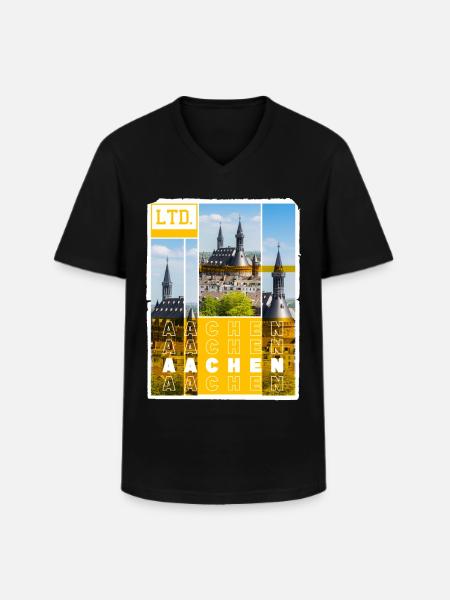 Aachen Germany City Skyline Home Love - Men's V-Neck T-Shirt - black