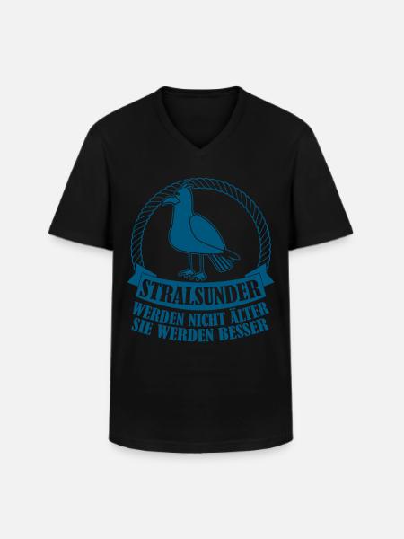 Stralsund Spruch Stralsunder - Männer-T-Shirt mit V-Ausschnitt - Schwarz
