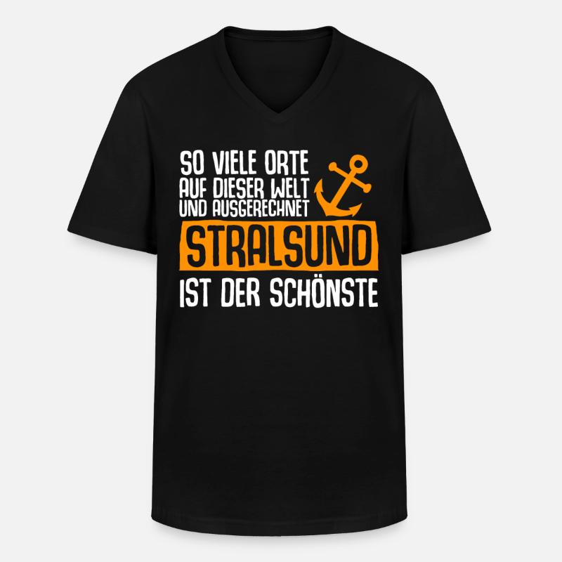 Stralsunder Spruch Stralsund - Männer-T-Shirt mit V-Ausschnitt - Schwarz