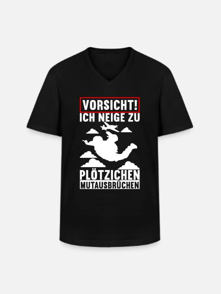 Fallschirmspringer Fallschirmsprung - Männer-T-Shirt mit V-Ausschnitt - Schwarz