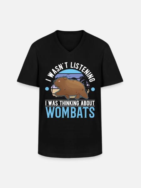 Wombat australien - T-shirt col V Homme - noir