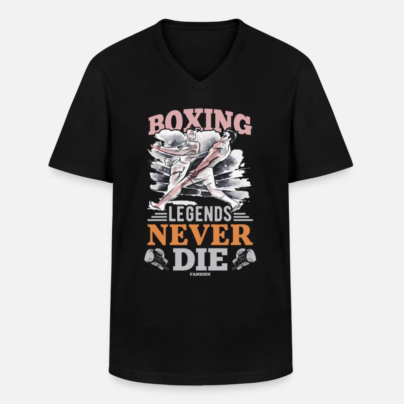 Boxing Legends Never Die - Männer-T-Shirt mit V-Ausschnitt - Schwarz