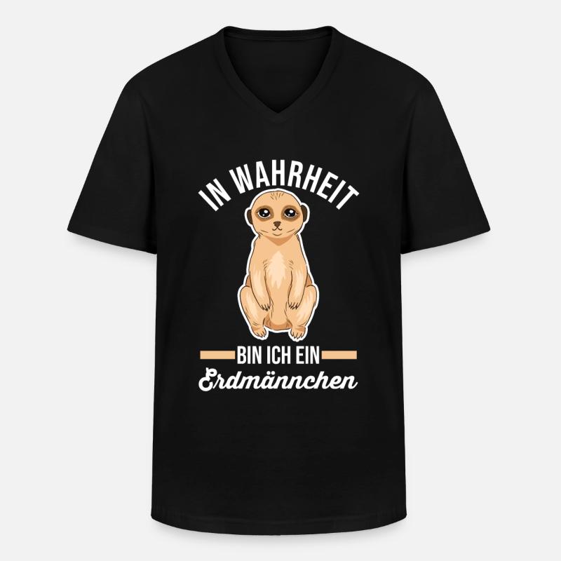 Erdmännchen - Männer-T-Shirt mit V-Ausschnitt - Schwarz