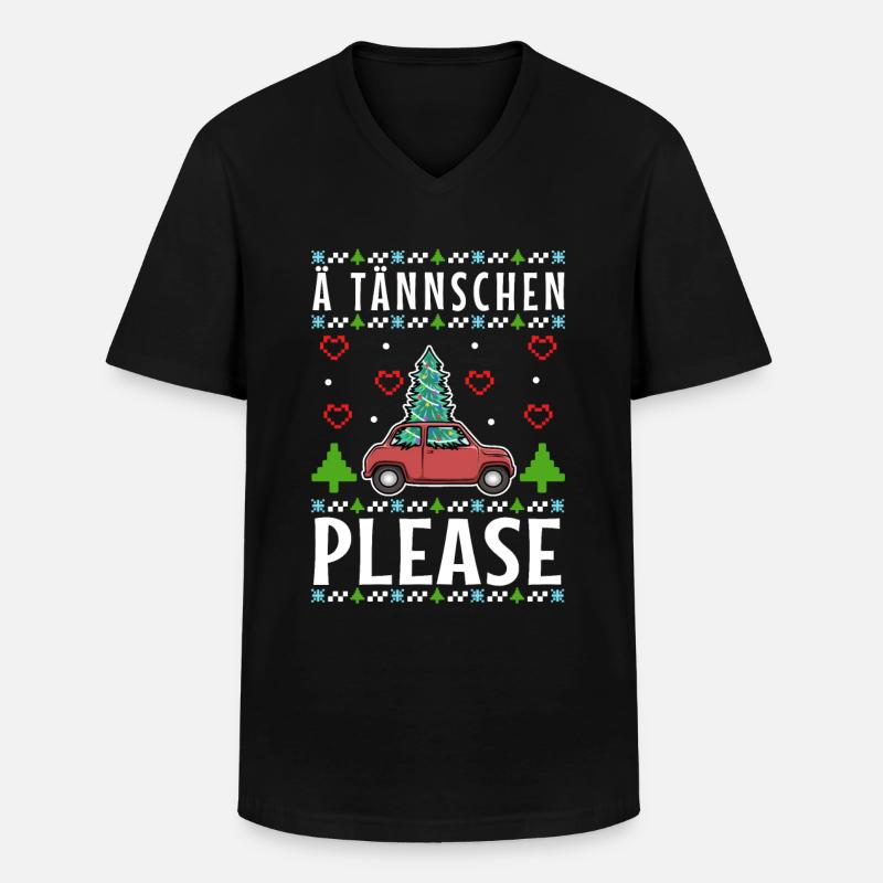 Ä Tännschen please - Männer-T-Shirt mit V-Ausschnitt - Schwarz