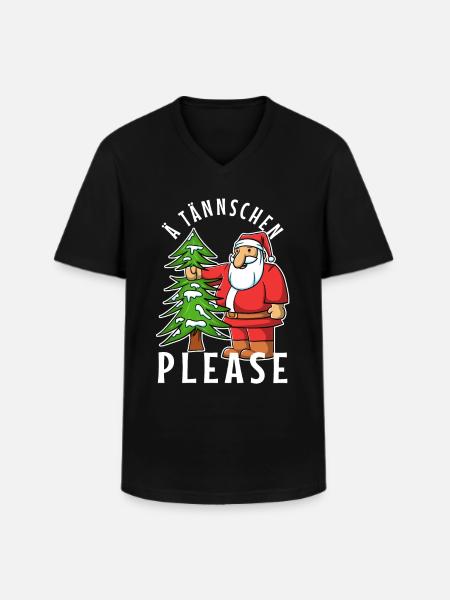 Ä Tännschen please - Männer-T-Shirt mit V-Ausschnitt - Schwarz