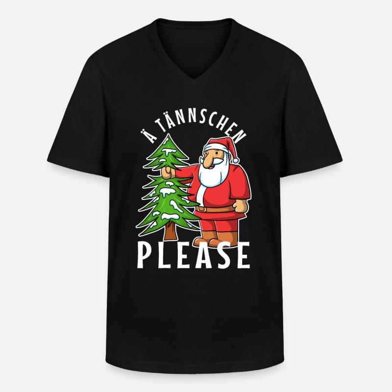 Ä Tännschen please - Männer-T-Shirt mit V-Ausschnitt - Schwarz