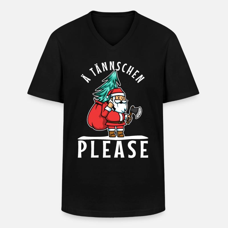 Ä Tännschen please - Männer-T-Shirt mit V-Ausschnitt - Schwarz