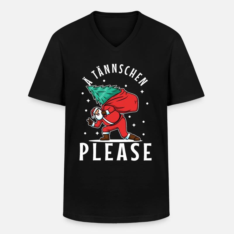 Ä Tännschen please - Männer-T-Shirt mit V-Ausschnitt - Schwarz
