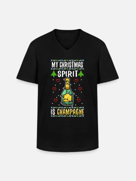 Mon de Noël est - T-shirt col V Homme - noir
