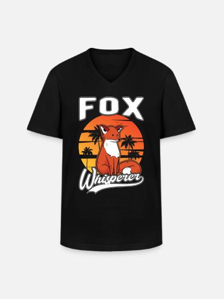 Fuchsflüsterer Fox Whisperer Fuchs - Men's V-Neck T-Shirt - black