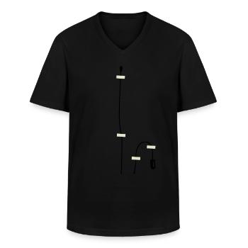 Espionnage de dispositif d’écoute avec l’agent secret Mikofon - T-shirt col V Homme - noir - Devant - AI Model Male 178 dark (178cm)