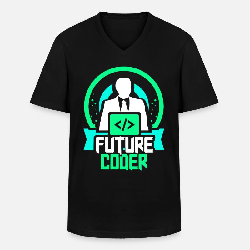 Future Coder Coding Programmer Code - Men's V-Neck T-Shirt - black